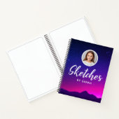 Galaxy Stars Personalisiert Name Sketchbook Notebo Notizblock (Innenseite)