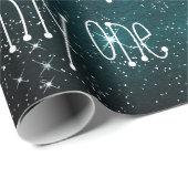 Galaxy Stars Personalisierter Geburtstagsraum Geschenkpapier (Rolleneckpunkt)