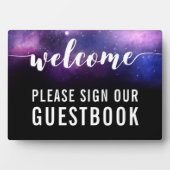 Galaxy Stars Wedding Welcome Gästebuchunterschrift Fotoplatte (Vorderseite)
