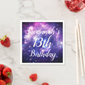 Galaxy Stars Weltraum Personalisierter Geburtstag Serviette (Beispiel)