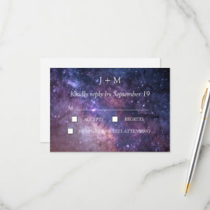 Galaxy Sternennacht Nebel Mystisch Modern RSVP Karte