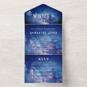 Galaxy Sweet 16 Hübsch Stars Starry Night Sky All All In One Einladung (Innen Boden)