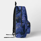 Galaxy Swirl Blauer Glitzer Abstraktes kosmisches Bedruckter Rucksack (Links)