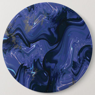 Galaxy Swirl Blauer Glitzer Abstraktes kosmisches  Button