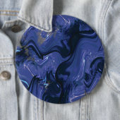 Galaxy Swirl Blauer Glitzer Abstraktes kosmisches Button (Beispiel)