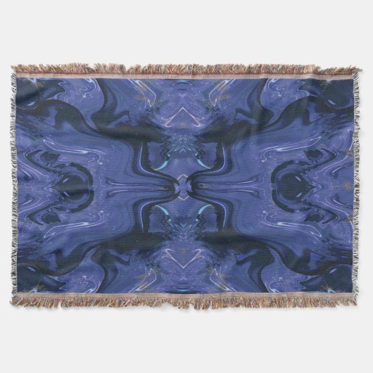 Galaxy Swirl Blauer Glitzer Abstraktes kosmisches Decke (Vorderseite)