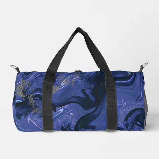 Galaxy Swirl Blauer Glitzer Abstraktes kosmisches Duffle Bag (Vorderseite)