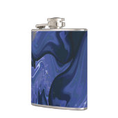 Galaxy Swirl Blauer Glitzer Abstraktes kosmisches  Flachmann (Links)