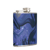 Galaxy Swirl Blauer Glitzer Abstraktes kosmisches  Flachmann (Rechts)
