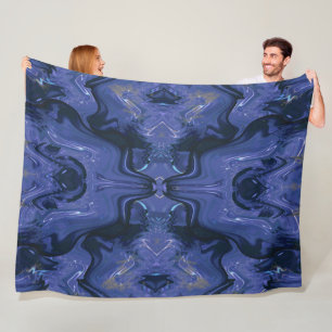 Galaxy Swirl Blauer Glitzer Abstraktes kosmisches Fleecedecke