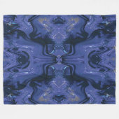 Galaxy Swirl Blauer Glitzer Abstraktes kosmisches Fleecedecke (Vorderseite (Horizontal))