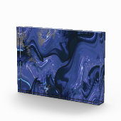 Galaxy Swirl Blauer Glitzer Abstraktes kosmisches  Fotoblock (Rechts)