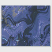 Galaxy Swirl Blauer Glitzer Abstraktes kosmisches Geschenkpapier (Flach)