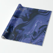 Galaxy Swirl Blauer Glitzer Abstraktes kosmisches Geschenkpapier (Ungerollt)