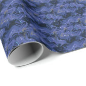 Galaxy Swirl Blauer Glitzer Abstraktes kosmisches  Geschenkpapier (Rolleneckpunkt)