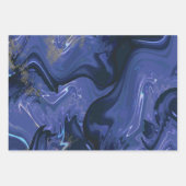 Galaxy Swirl Blauer Glitzer Abstraktes kosmisches  Geschenkpapier Set (Vorderseite 3)