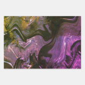 Galaxy Swirl Blauer Glitzer Abstraktes kosmisches  Geschenkpapier Set (Vorderseite)