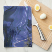 Galaxy Swirl Blauer Glitzer Abstraktes kosmisches  Geschirrtuch (Viertel Falte)
