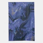 Galaxy Swirl Blauer Glitzer Abstraktes kosmisches  Geschirrtuch (Vertikal)