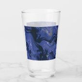 Galaxy Swirl Blauer Glitzer Abstraktes kosmisches Glas (Rückseite)
