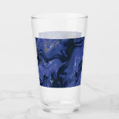 Galaxy Swirl Blauer Glitzer Abstraktes kosmisches Glas (Vorderseite)