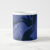 Galaxy Swirl Blauer Glitzer Abstraktes kosmisches  Jumbo-Tasse (Vorderseite)