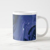 Galaxy Swirl Blauer Glitzer Abstraktes kosmisches Jumbo-Tasse (Rechts)