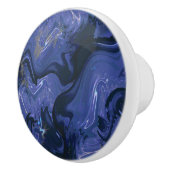 Galaxy Swirl Blauer Glitzer Abstraktes kosmisches Keramikknauf (Rechts)