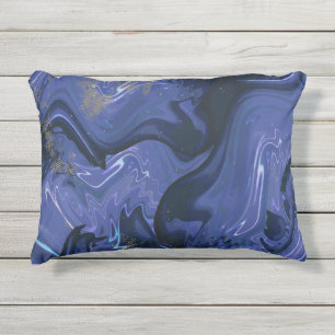 Galaxy Swirl Blauer Glitzer Abstraktes kosmisches Kissen Für Draußen