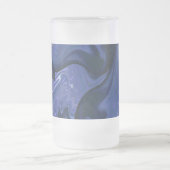 Galaxy Swirl Blauer Glitzer Abstraktes kosmisches Mattglas Bierglas (Mittel)