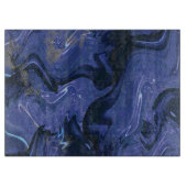 Galaxy Swirl Blauer Glitzer Abstraktes kosmisches Schneidebrett (Vorderseite)