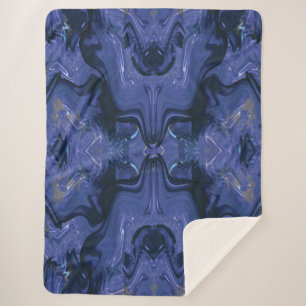 Galaxy Swirl Blauer Glitzer Abstraktes kosmisches Sherpadecke
