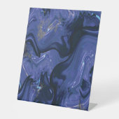 Galaxy Swirl Blauer Glitzer Abstraktes kosmisches  Sockelschild (Vorderseite)