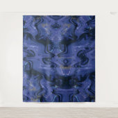 Galaxy Swirl Blauer Glitzer Abstraktes kosmisches  Wandteppich (Vorderseite)