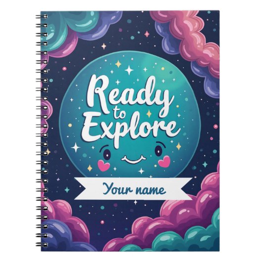 Galaxy Swirl Notebook mit bedienerbarem Namen Notizblock (Vorderseite)