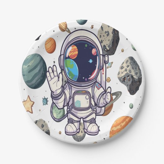 Galaxy Tellers Set - Fun Außenraumdesign Pappteller (Vorderseite)