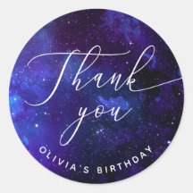 Galaxy Thank You Birthday | Cosmic Starry Night