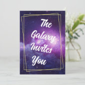 Galaxy Thema Geburtstag Einladung (Stehend Vorderseite)