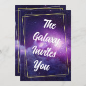Galaxy Thema Geburtstag Einladung (Vorne/Hinten)