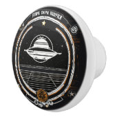 "Galaxy-Themed Keramik Pull - Einzigartiges UFO & Keramikknauf (Rechts)