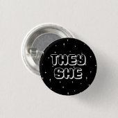 Galaxy They/She Pronouns Button (Vorne & Hinten)