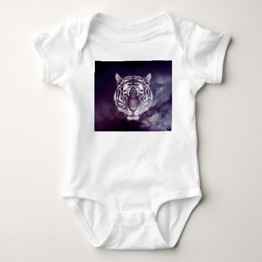 Galaxy Tiger Face Wallpaper Baby Strampler (Vorderseite)