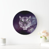 Galaxy Tiger Face Wallpaper Große Wanduhr (Zuhause)