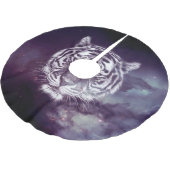 Galaxy Tiger Face Wallpaper Polyester Weihnachtsbaumdecke (Schrägansicht)