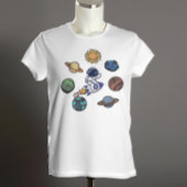 Galaxy träumende Raumfahrer und Planeten T-Shirt