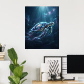 Galaxy Turtle Cosmic Ocean Poster (Heimbüro)