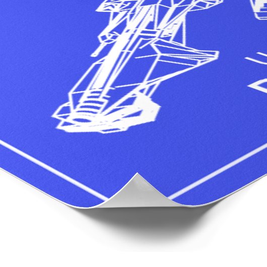 Galaxy U.N.E Prototyp X-1 Blueprints Poster (Ecke)