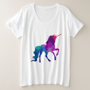 Galaxy Unicorn in Sky Colors of Blue and Purple, Z Große Größe T-Shirt