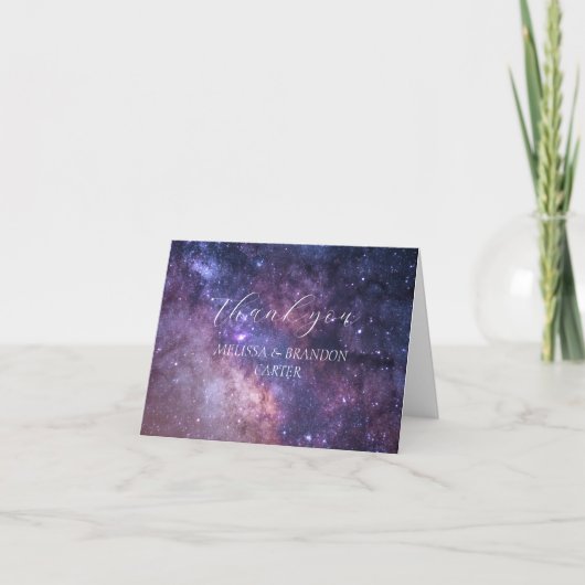 Galaxy Universe Mystical Wedding Vielen Dank Dankeskarte (Vorderseite)
