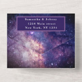 Galaxy Universe Nebula Starry Night Sky Foto All In One Einladung (Rückseite)